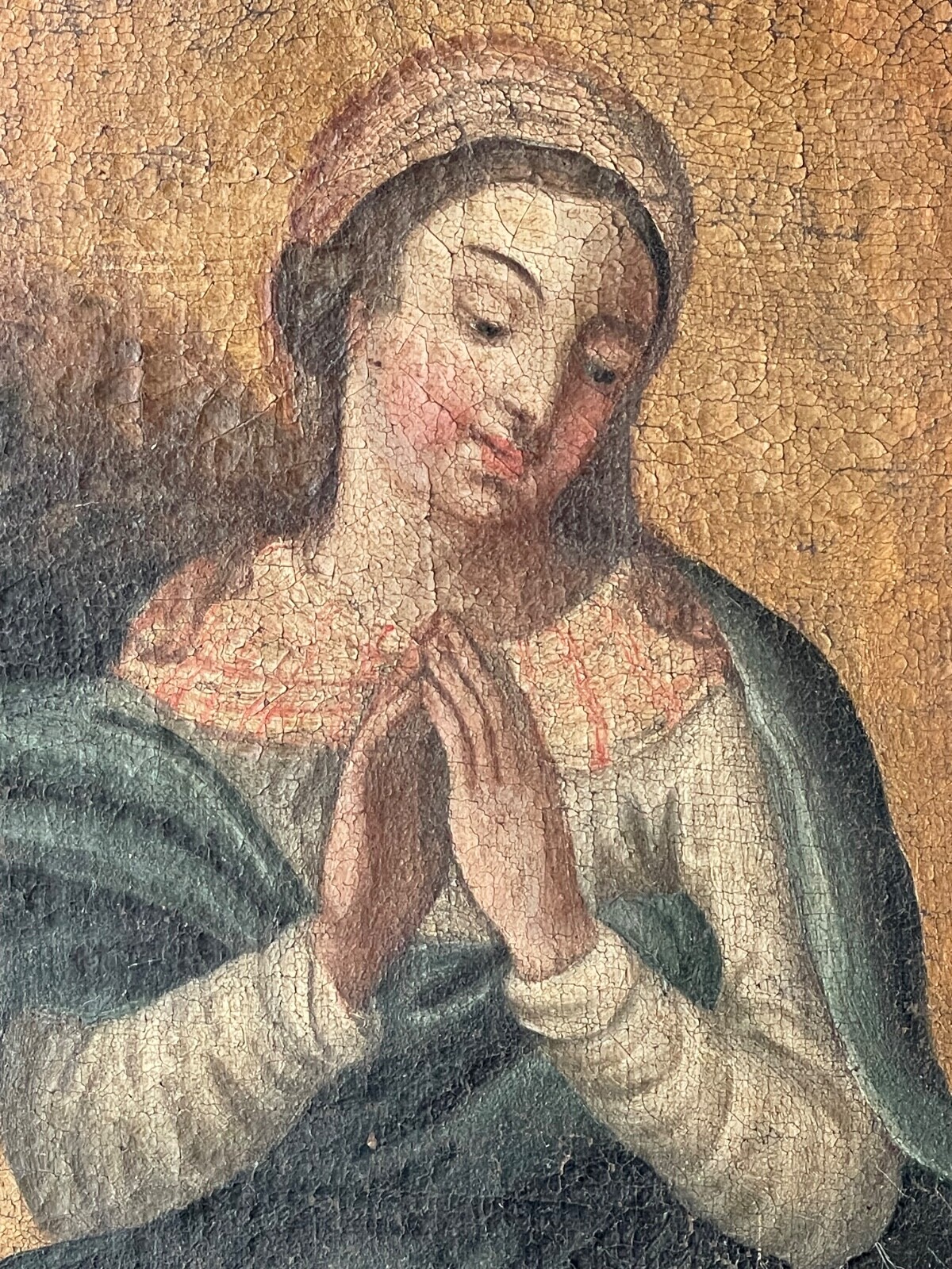 17th MURILLO ( circle ) SPANISH OLD MASTER RELIGIOUS OIL IMMACULATE CONCEPTION