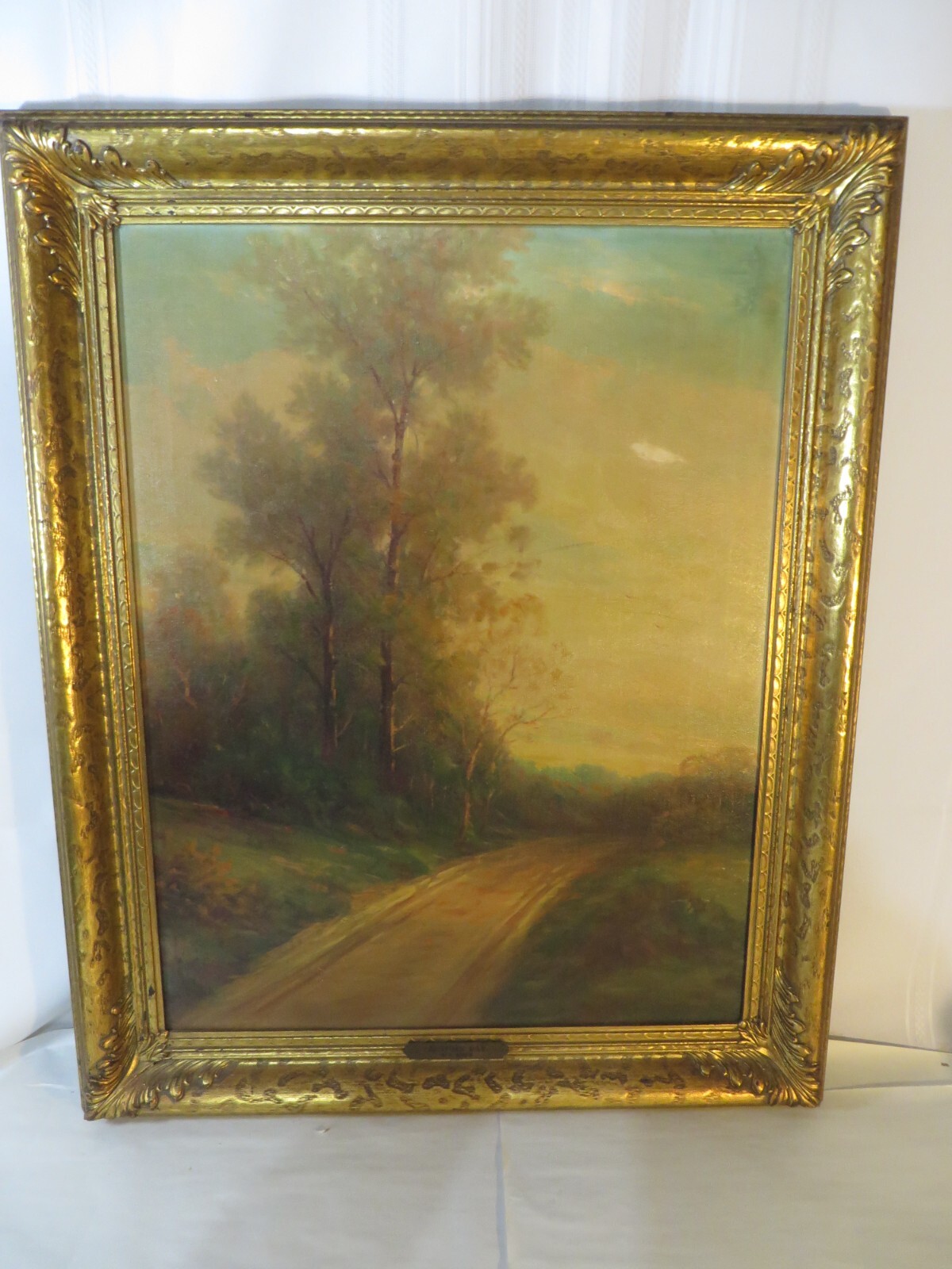 G. S. DREW «AUTUMN DAY» OIL ON CANVAS FRAMED ORIGINAL WORK
