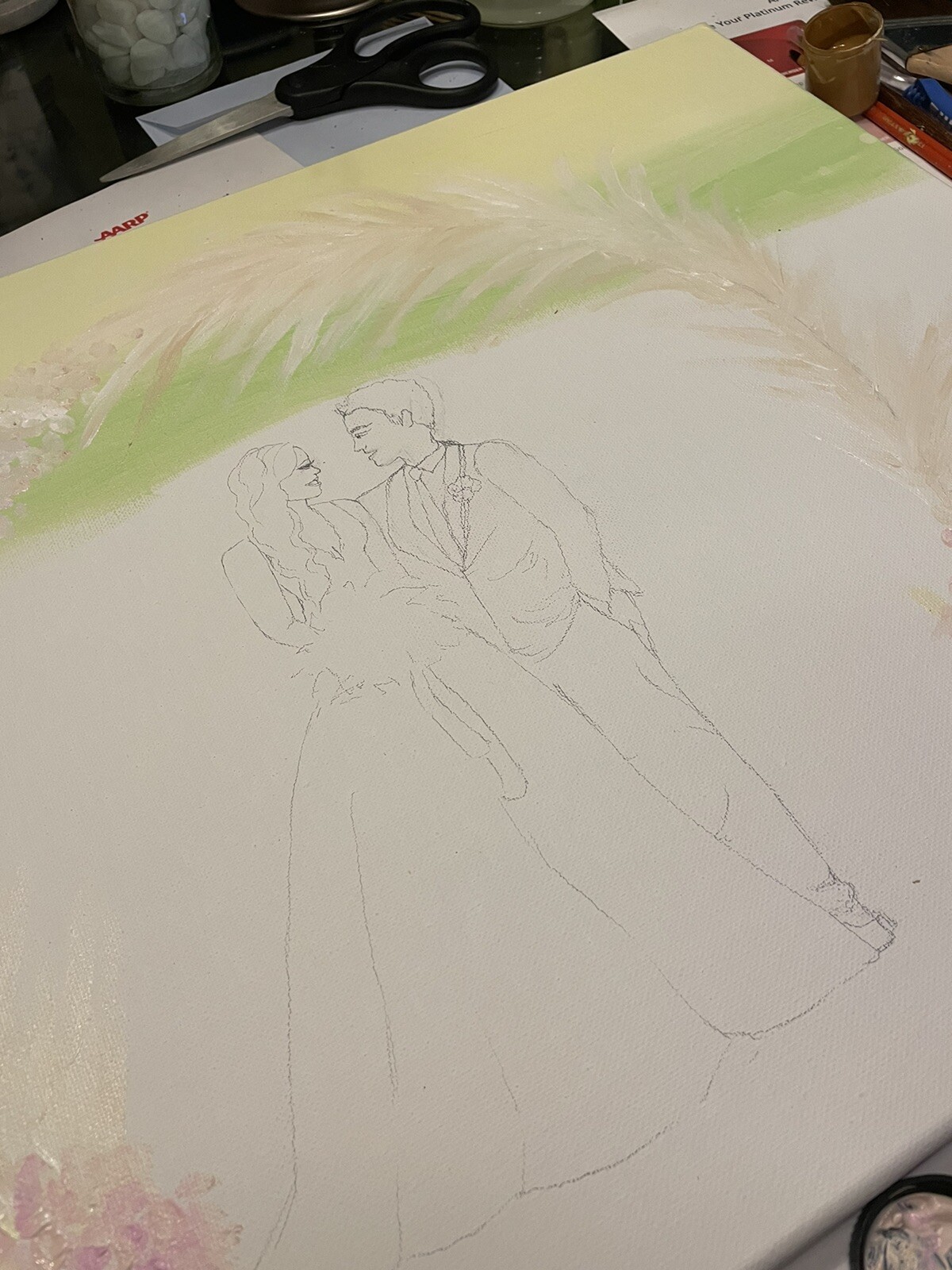 Beautiful Custom Wedding Painting From Photo Hand Painted Seller Is Artist