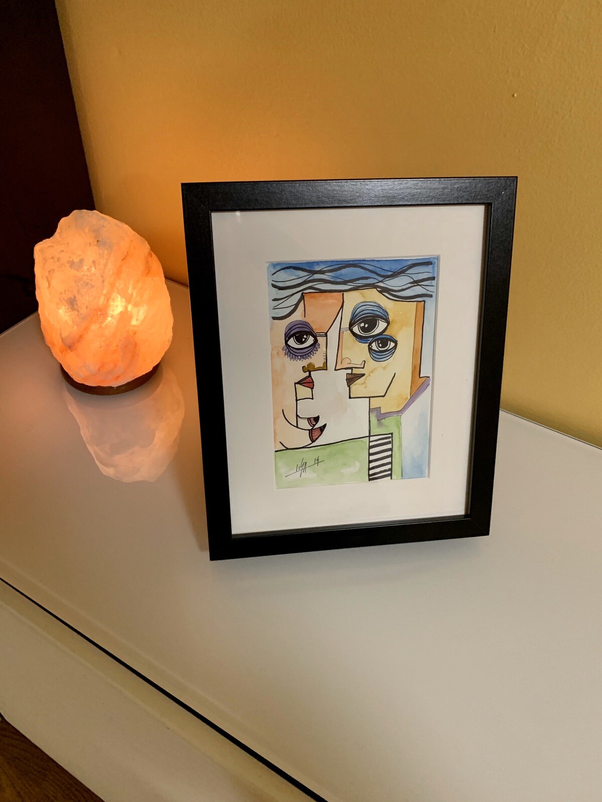 PAINTING INK/WATERCOLOR ON CANSON (FRAME INCLUDED) CUBAN ART by LISA.