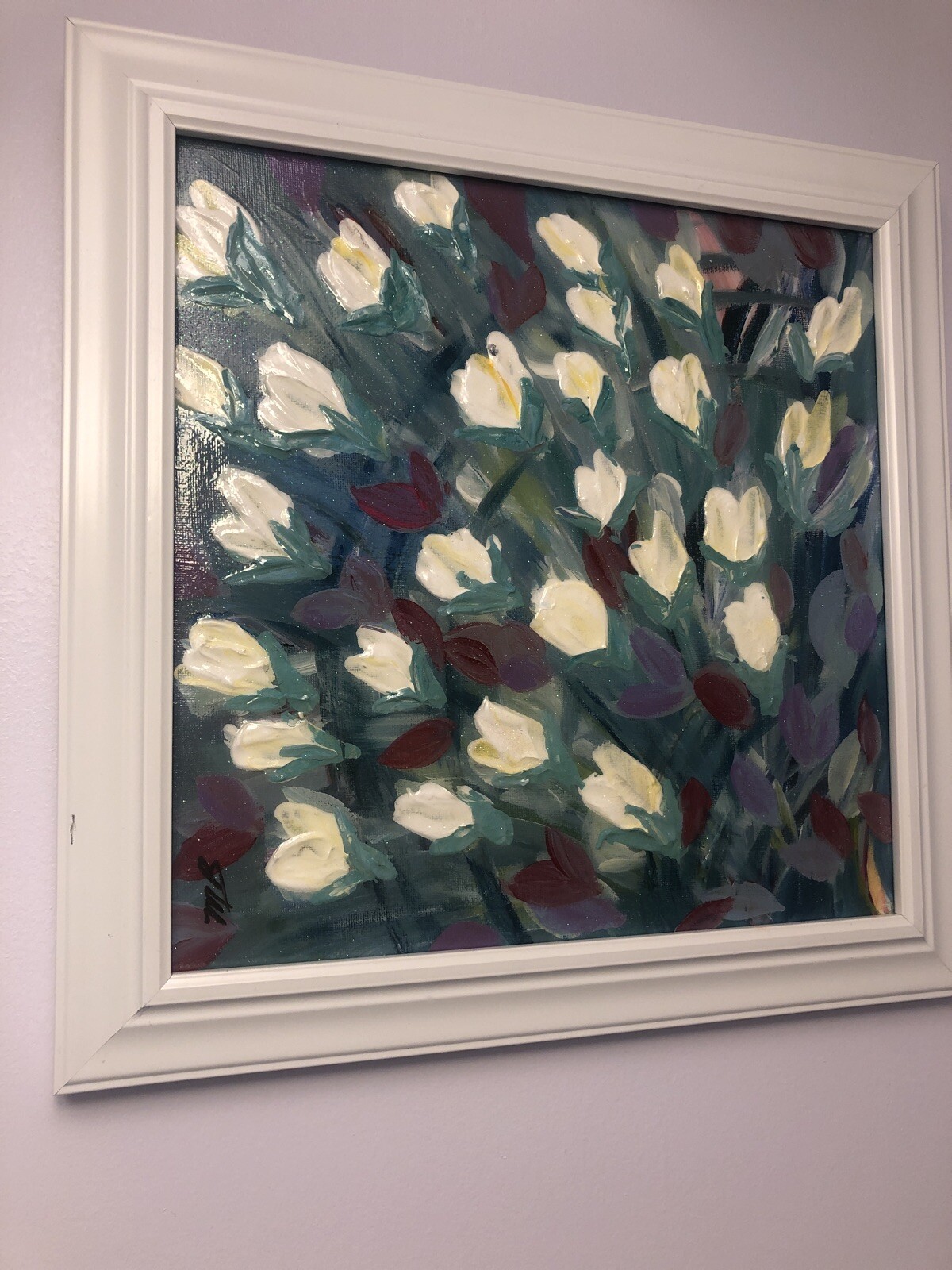 ‘Spring’ Hand Made Original Abstract Flower Painting 12” X 12”
