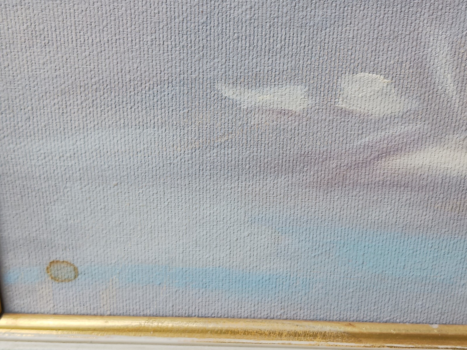 Vintage Painting Bird Egret Oriental Asian in Marsh Signed