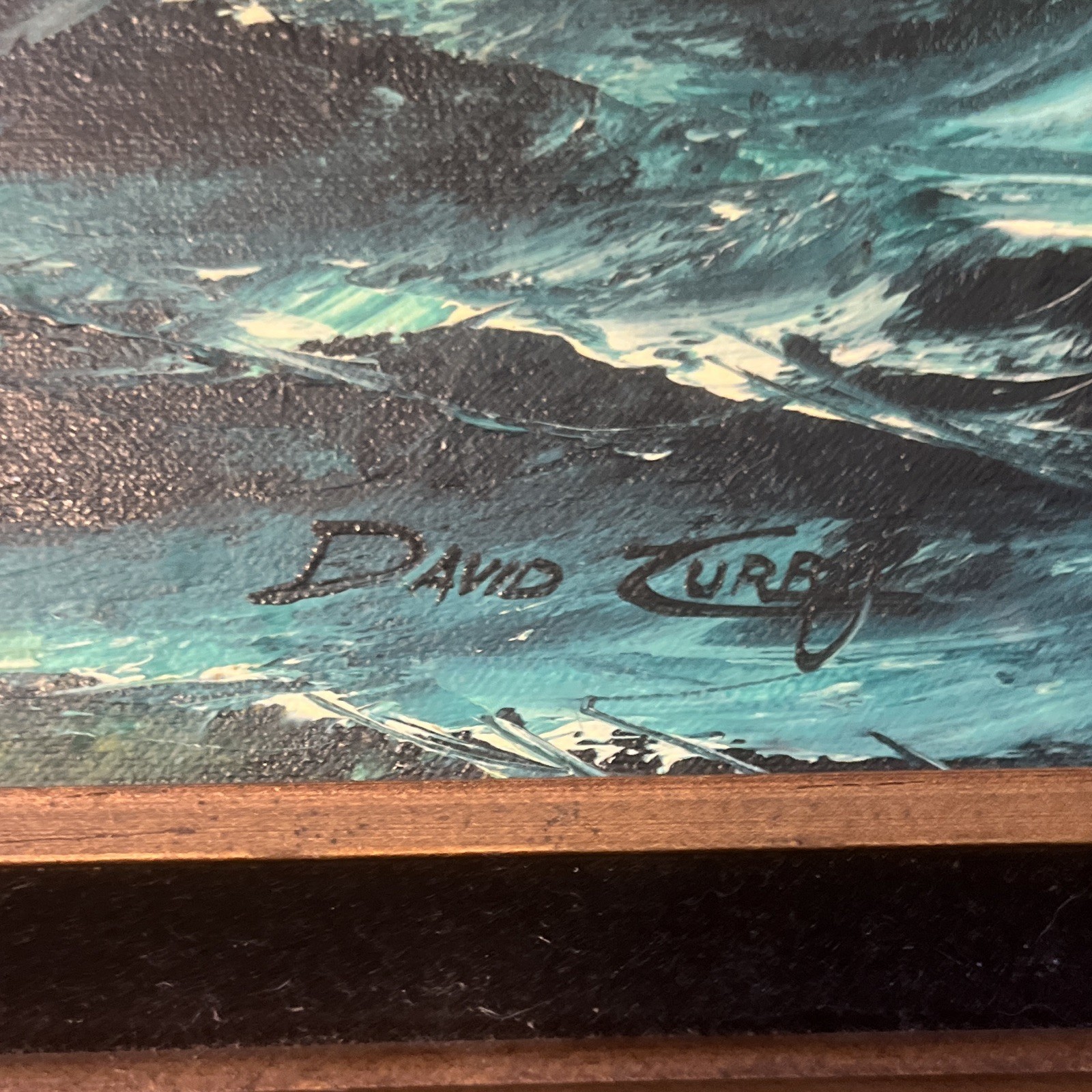 David Curry Framed Signed Realism Seascape Ship Painting on Canvas Nautical