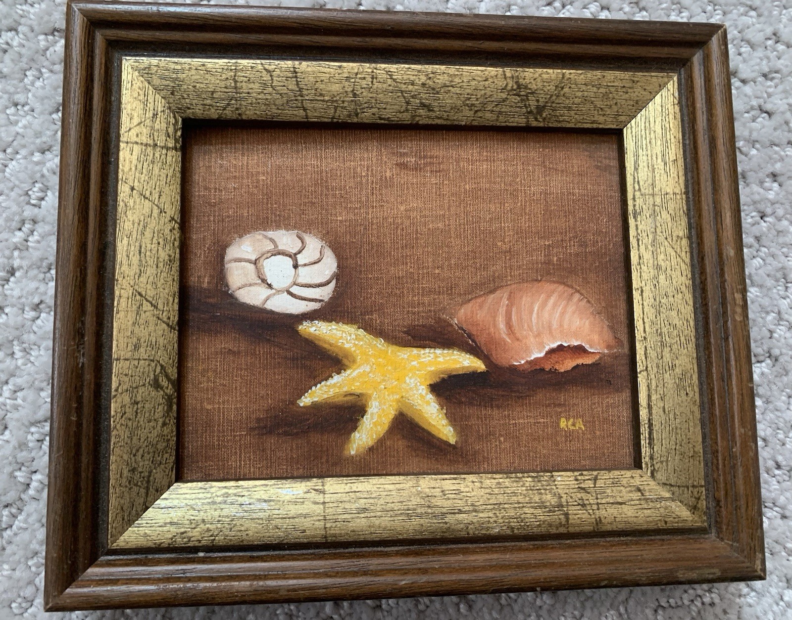 Seashell Oil Painting 5×7 Framed