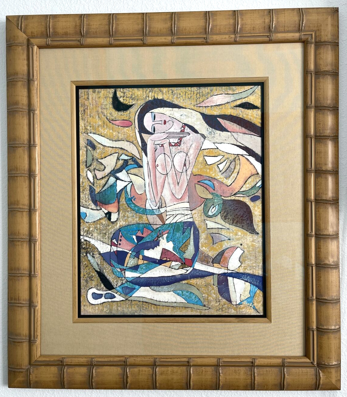 Zhang Ting Yunnan School 1992 Original Framed Chinese Art Woman Abstract