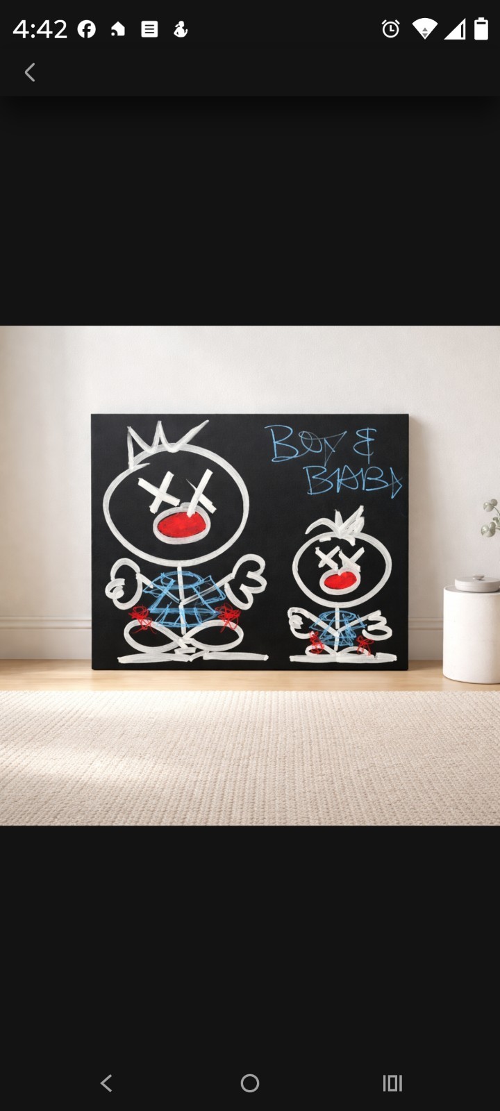 Trey Coppland, Boy n Baby Contemporary Graffiti Painting,20+30 inch, signed