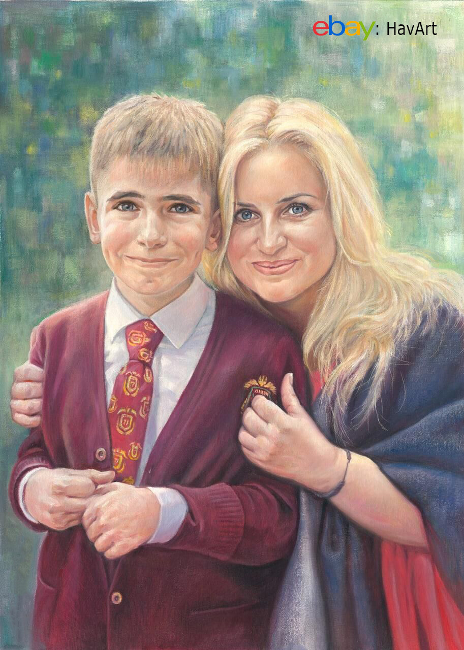 Family Painting Custom Oil Portrait Painting from Photo 100% handpainted oil art
