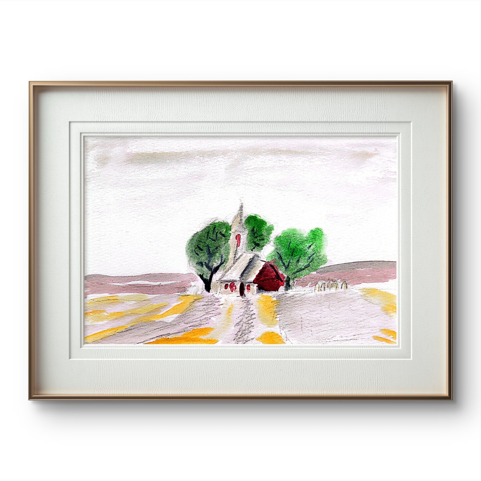 Contemporary Landscape Expressionist Original Painting Watercolor 5×7