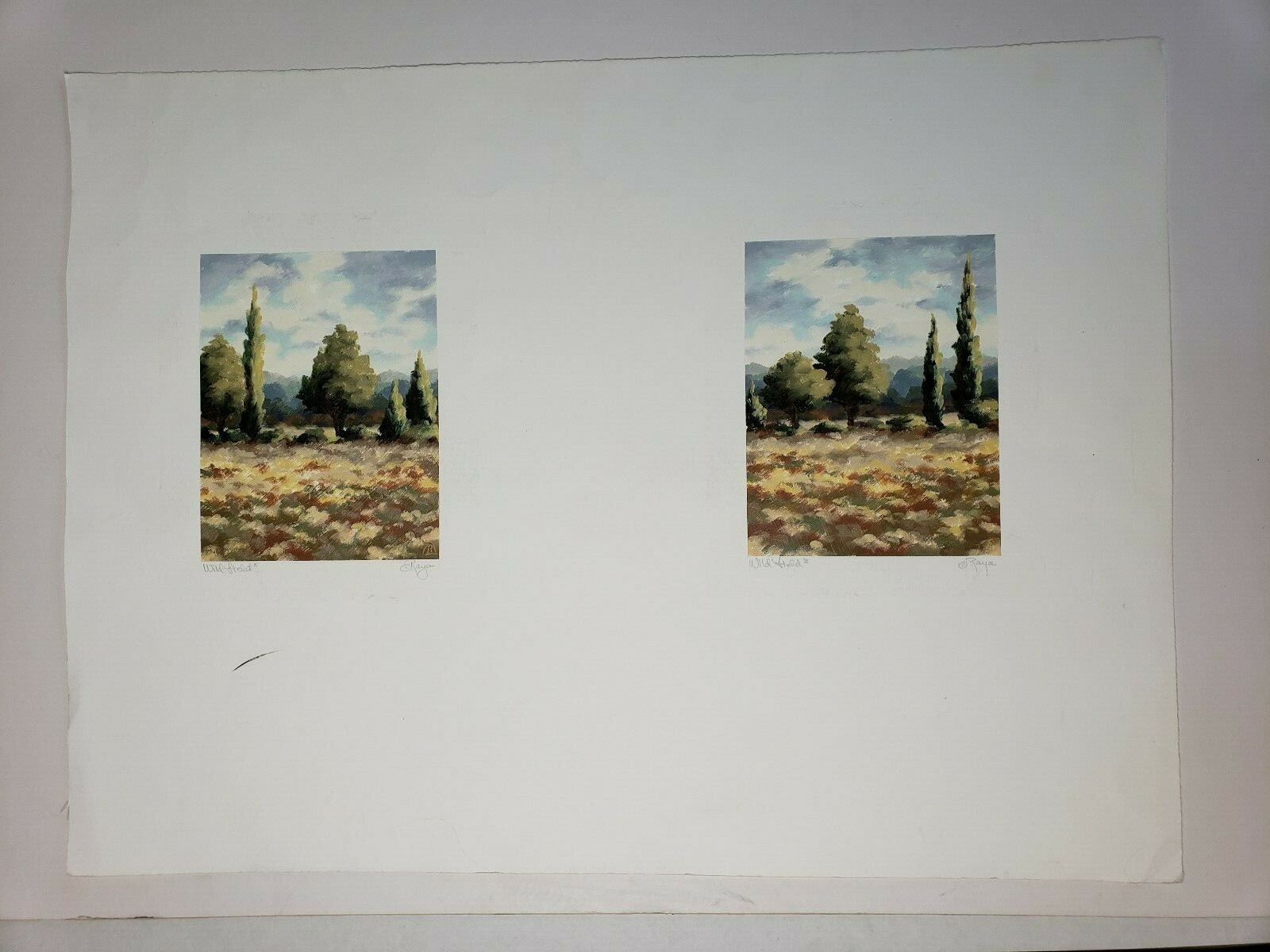 Original Art by Raya Two 6.5″ x 8.5″ Amazing Landscape on Archival Paper