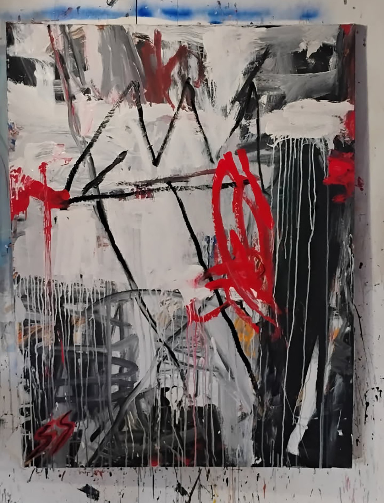 AFTERSHOCK Original Large Abstract Painting Acrylic Canvas 45×60 by S. Stary