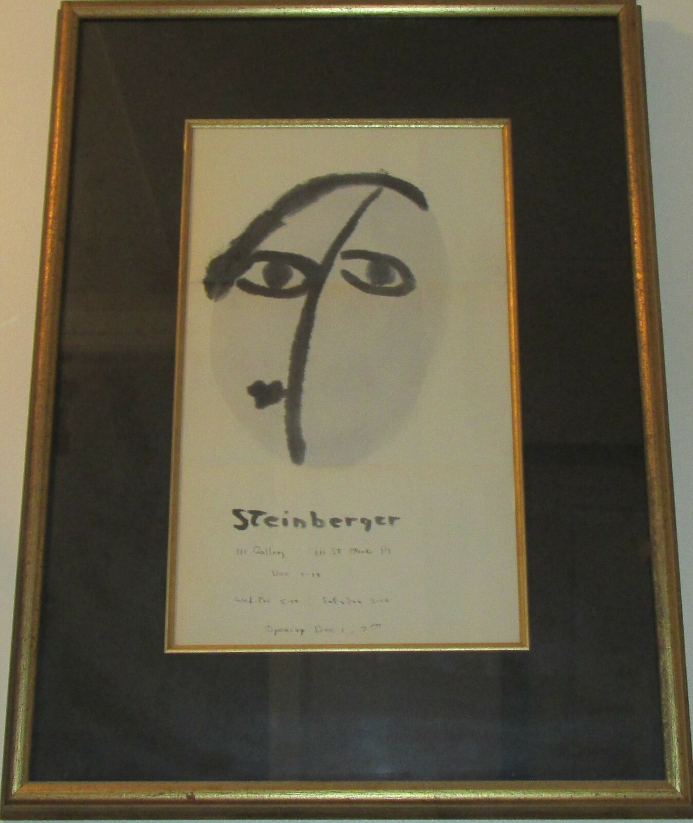 Steinberger: Art Gallery Announcement, Framed, ca. 1965