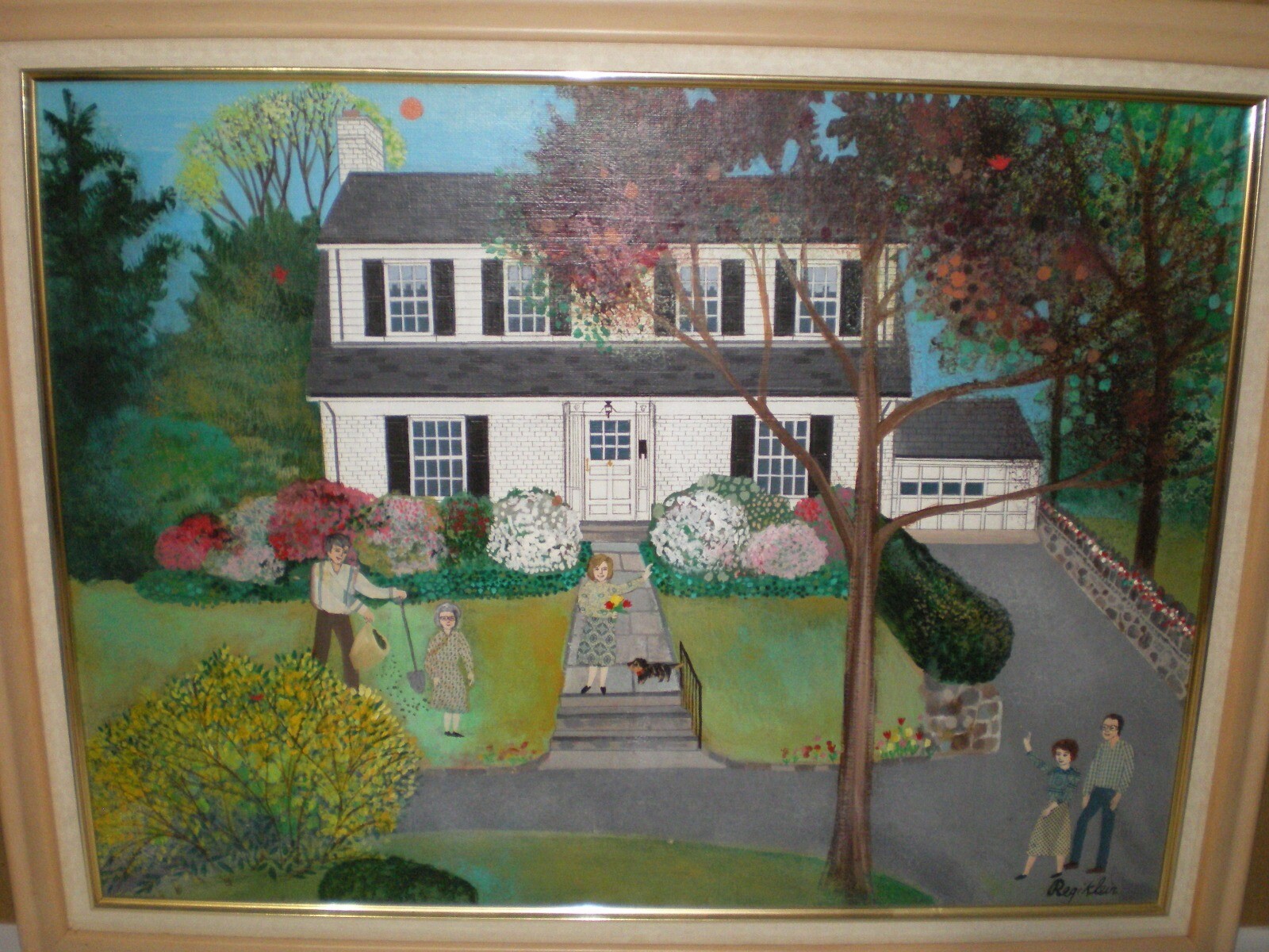 RARE Regina Regi Klein NY Artist Mix Media Oil Paper Collage Original Painting