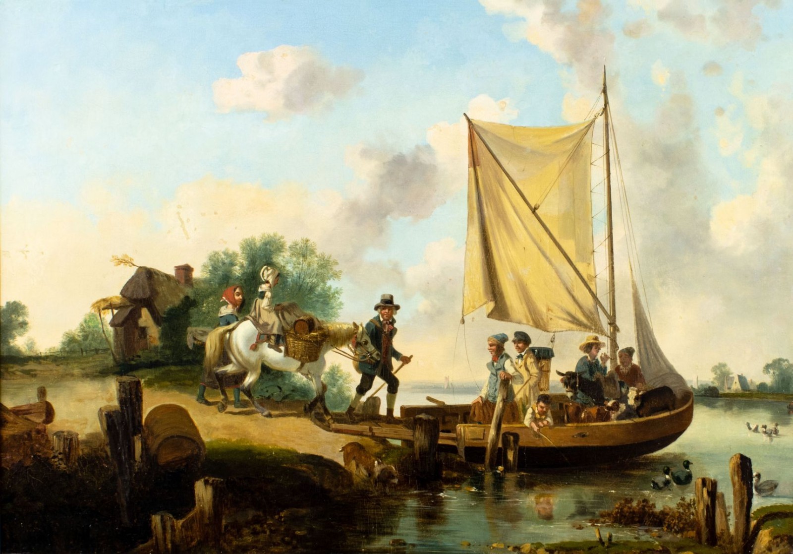 Antique 19C European oil painting 135868
