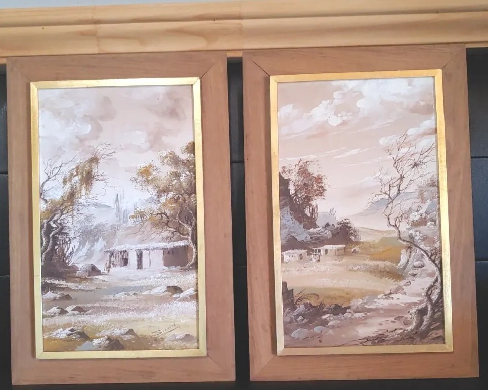 Bernardo Sincich Original Signed Painting Artwork Adobe Southwest Naturalism MCM
