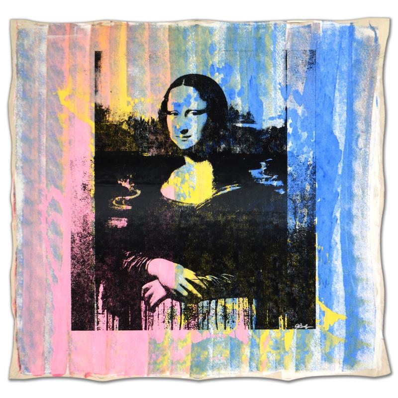 MONA LISA ORIGINAL HAND SIGNED GAIL RODGERS SILKSCREEN ACRYLIC PAINTING COA