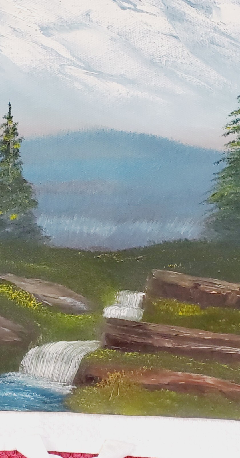 Bob Ross Inspired Landscape Oil Painting, Mountain Scene, 24″ x 18″