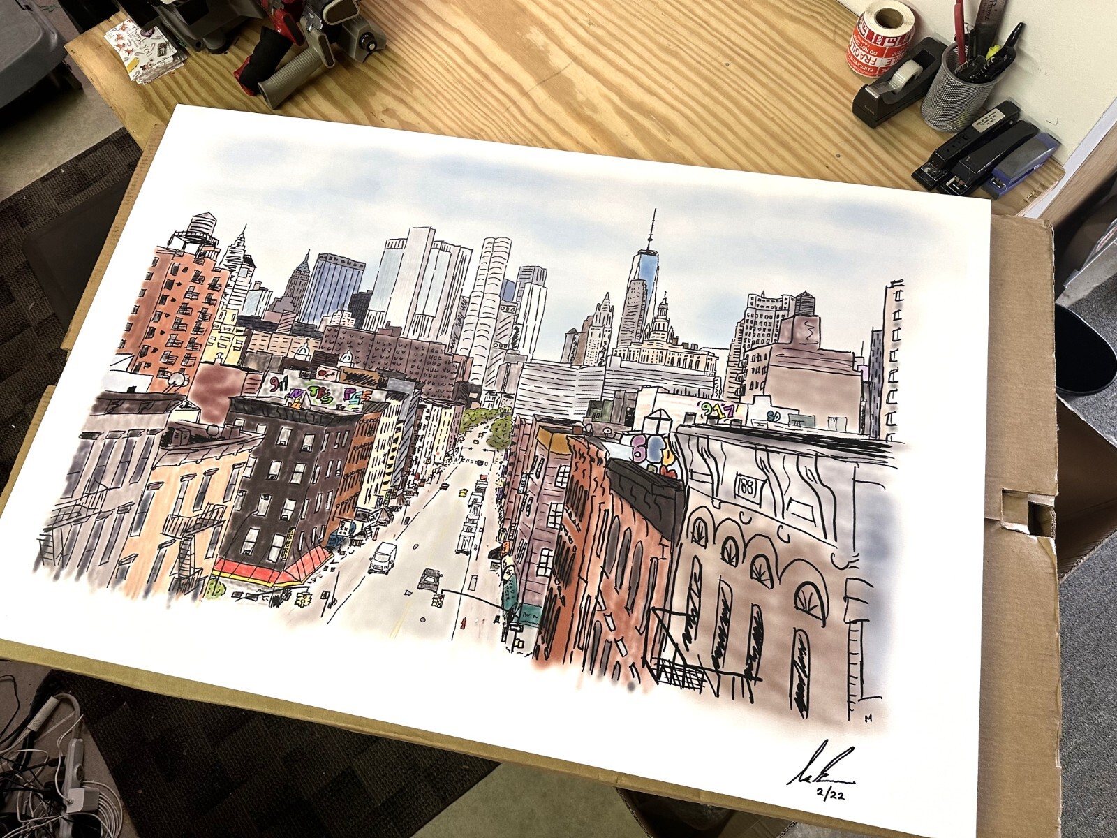 New York City Skyline Painting ‘Market & Madison’ Large Print on Canvas NYC Art