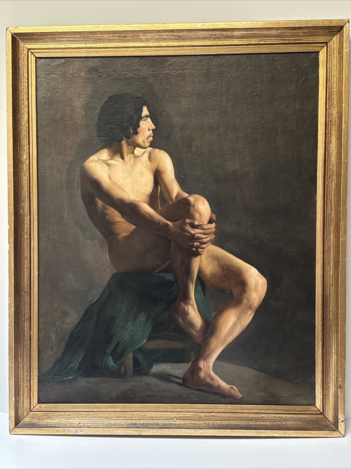 ANTIQUE PAINTING MASTERFUL PORTRAIT MALE MAN MEN MODEL PARIS 19TH CENTURY GAMBOA