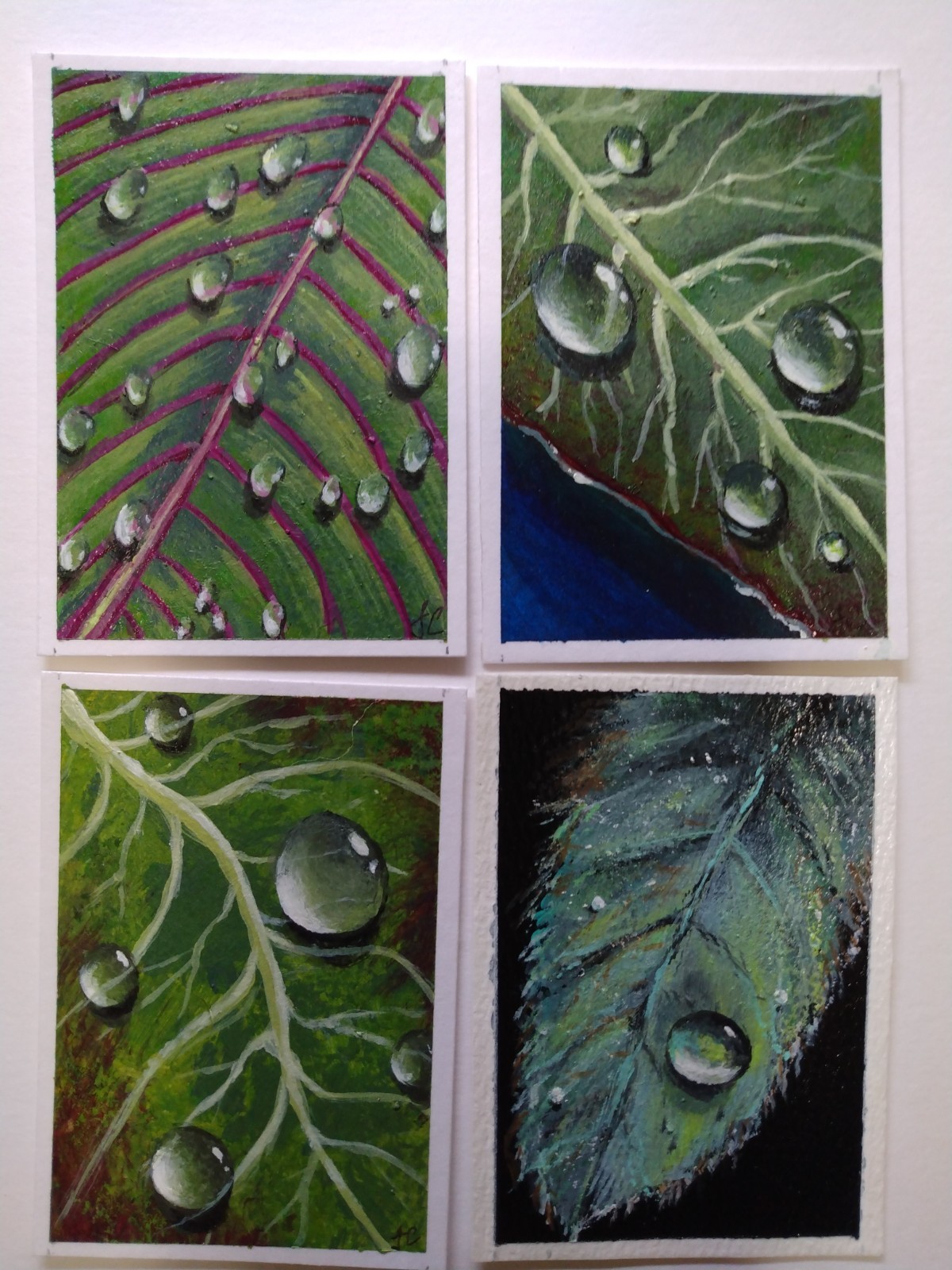 aceo original acrylic painting #1. #2. #3. #4 $4.99 each