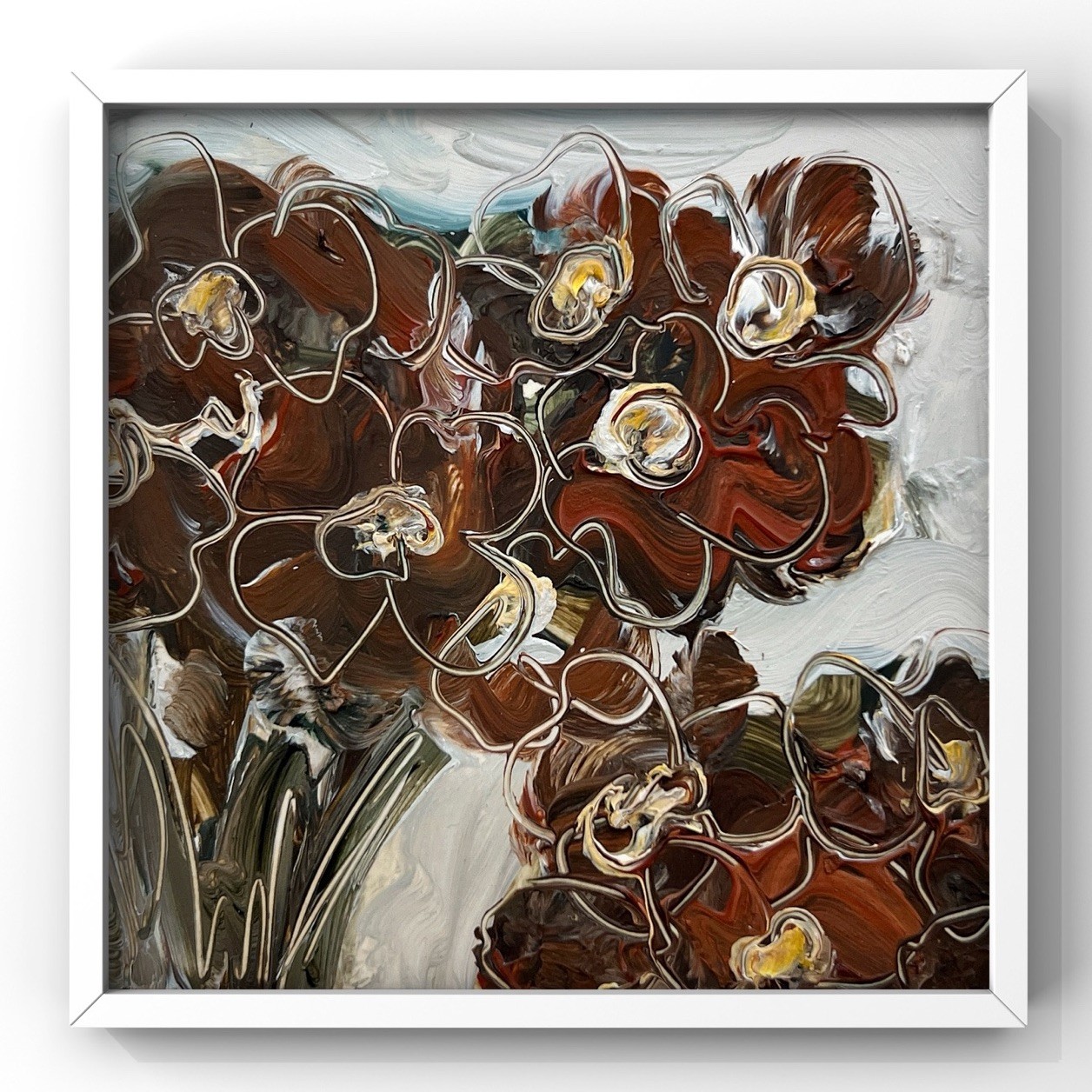 Geraniums Oil Painting Original Floral Art Geranium Flowers Impressionist Art 4”