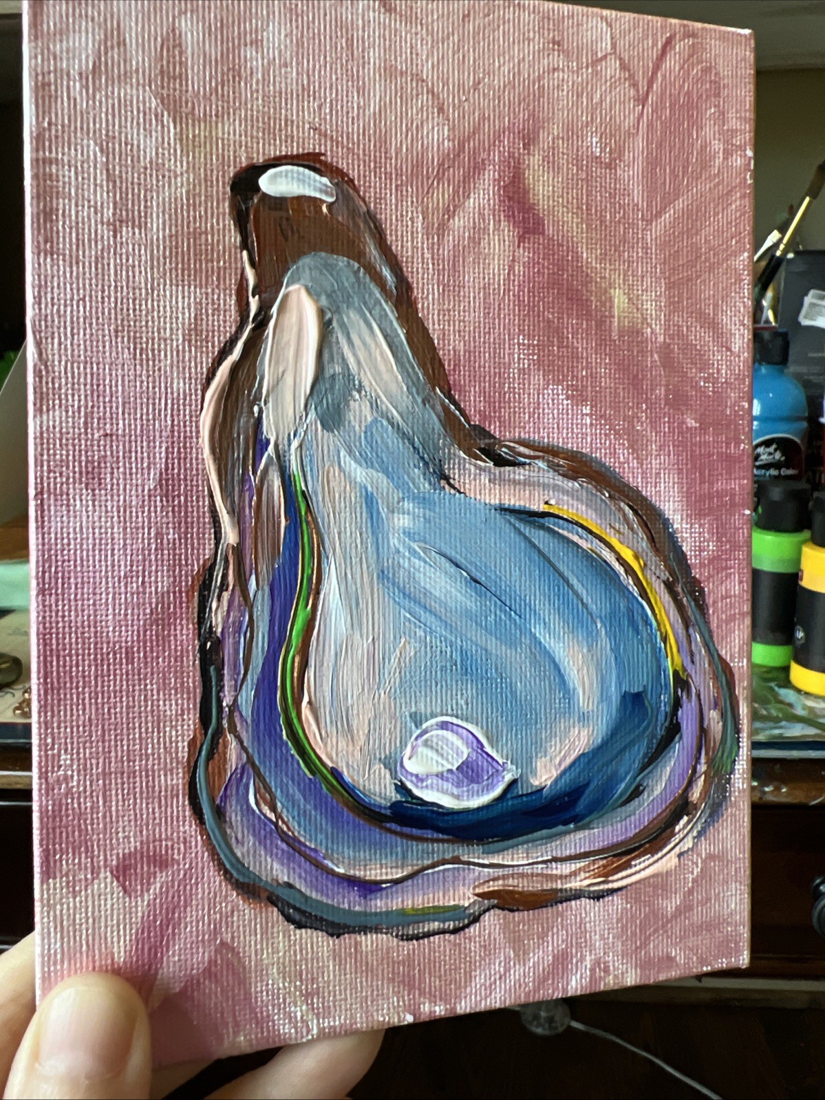 Oyster Shell ,original Acrylic Painting,5/7