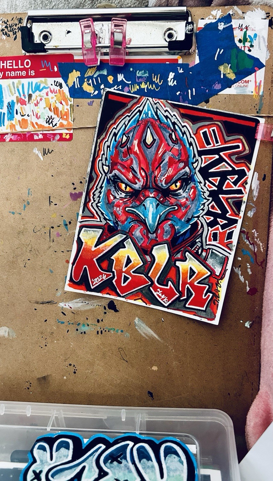 Darth Maul Bluejay “KBLR” 228 Graffiti Label, Hand Painted/ One Of One