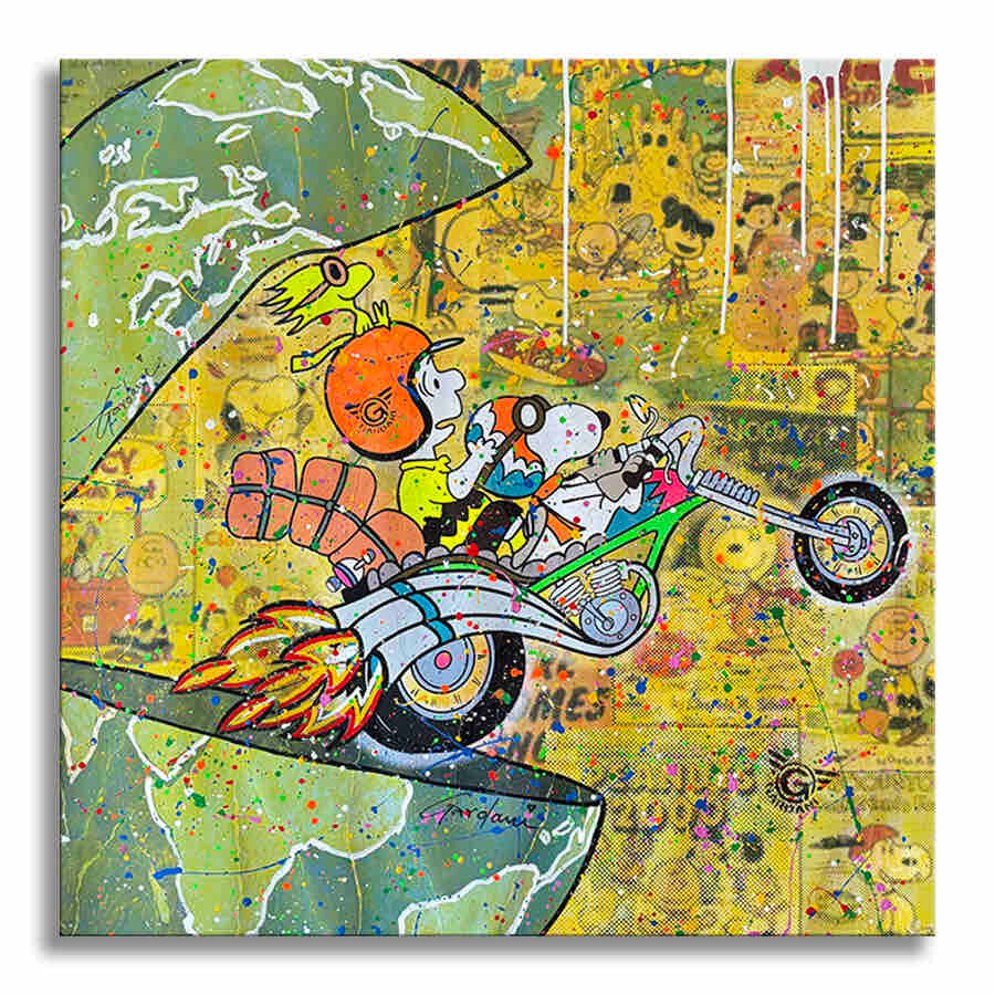 To the rescue Snoopy – Original Painting on canvas