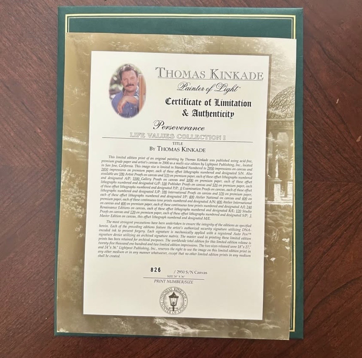 THOMAS KINKADE Perseverance – Limited Edition Canvas Print w/ COA