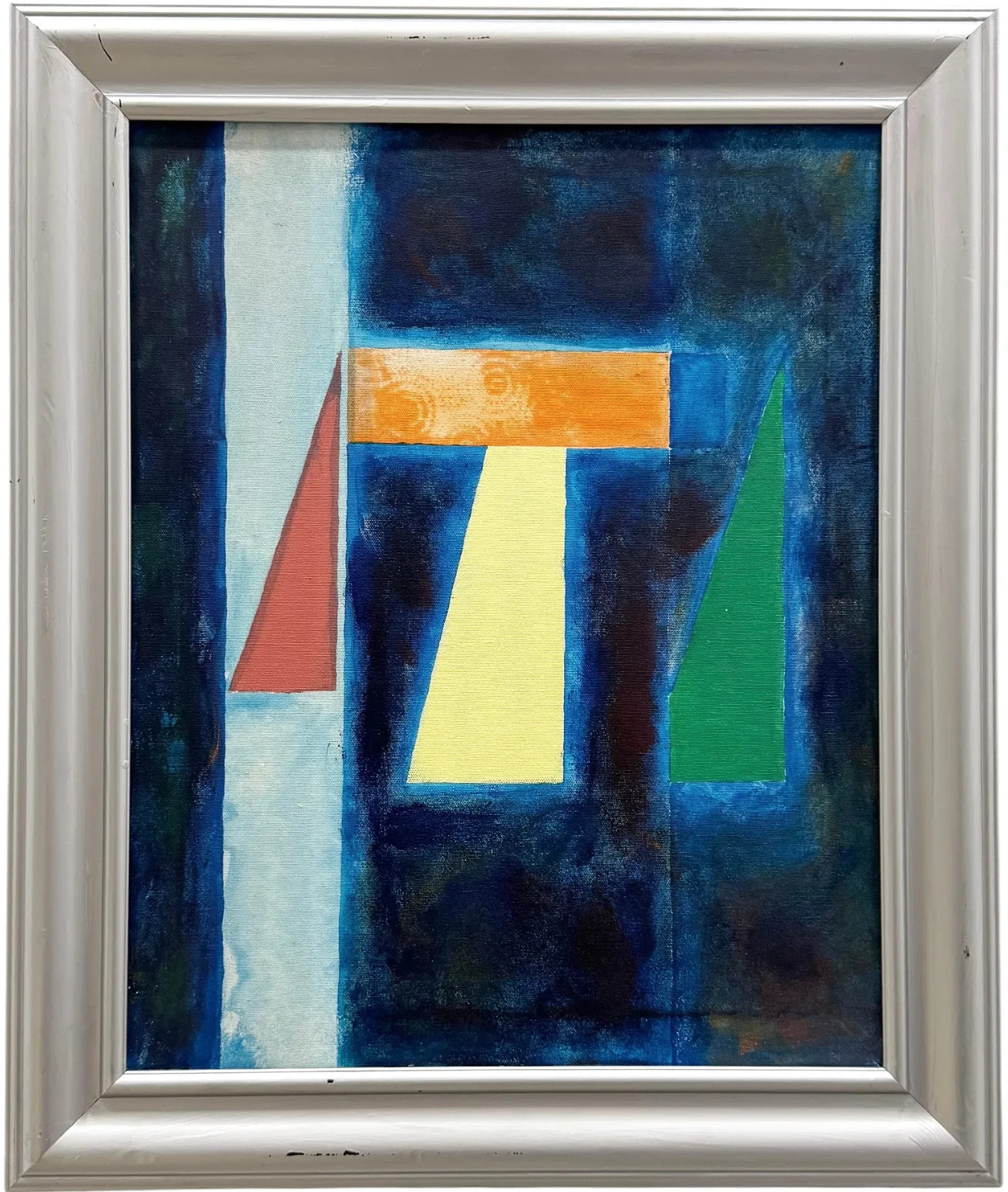 ORIGINAL GEOMETRIC ARCHITECTURAL SHAPES ABSTRACT PAINTING BY H. DRESSLER _ 20*16