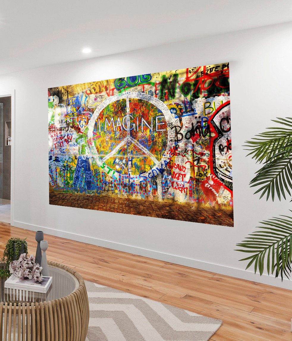 imagine Painting Graffiti Street Art Peace mural John Lennon Print Canvas
