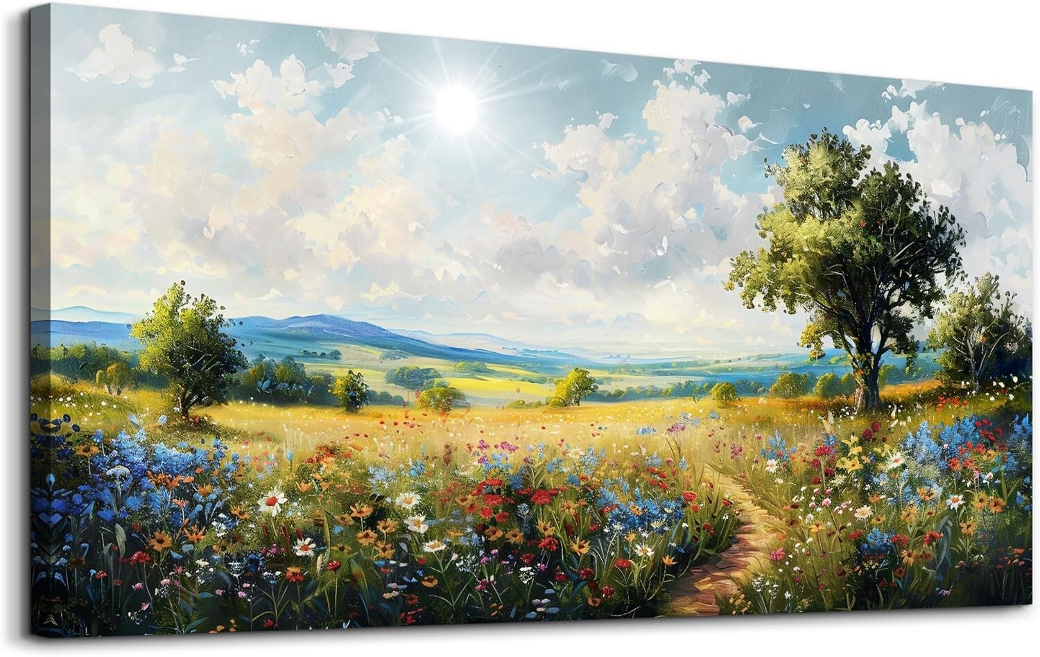 30×60” Modern Canvas Wall Art Print Painting Nature Field Scenery Abstract Frame