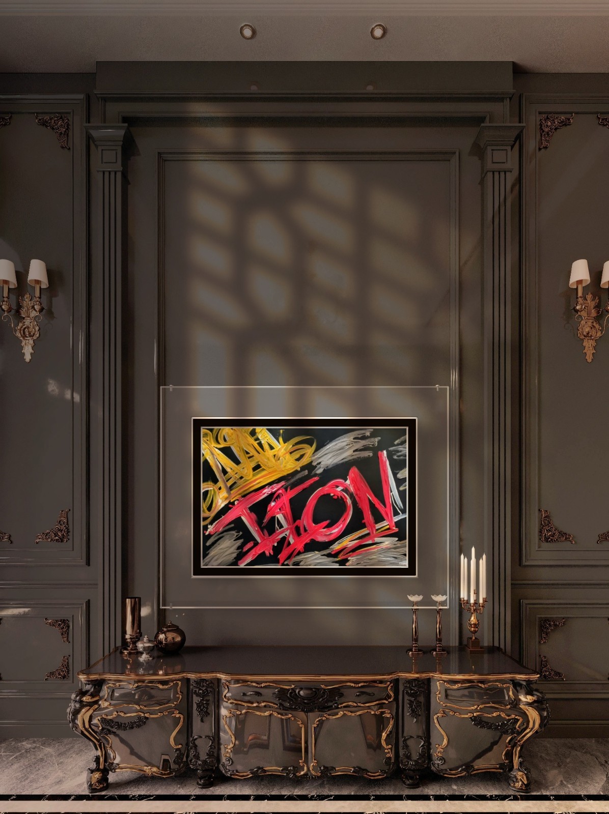 Trey Coppland, ICON Abstract Graffiti Acrylic Painting, 24+36 in, 2026, Signed