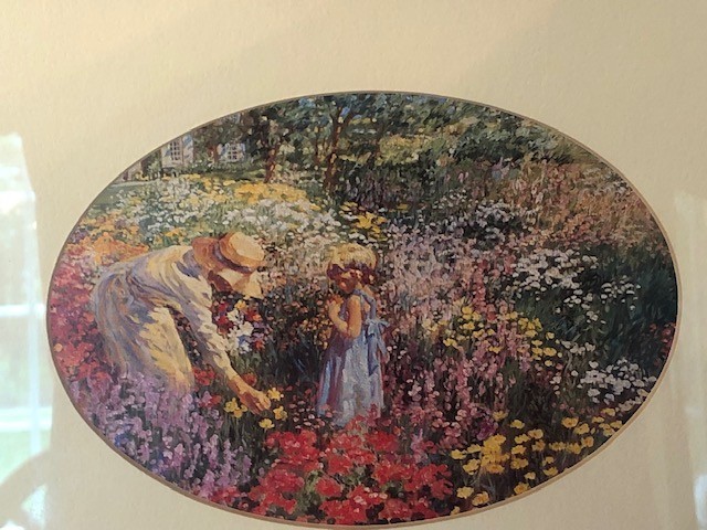 Beautiful Wall Art Adult Mother & Child in Flower Garden – 12 x 10