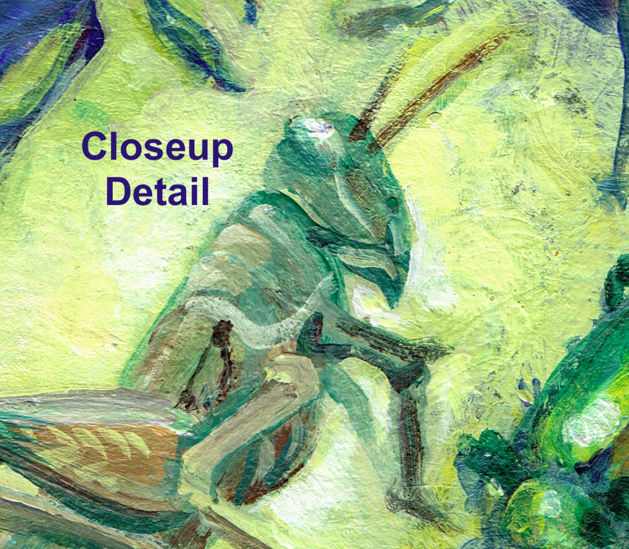 Insect Moth Ladybug Beetle Grasshopper Bug 5×7 Original Acrylic Art TBARTSARTIST