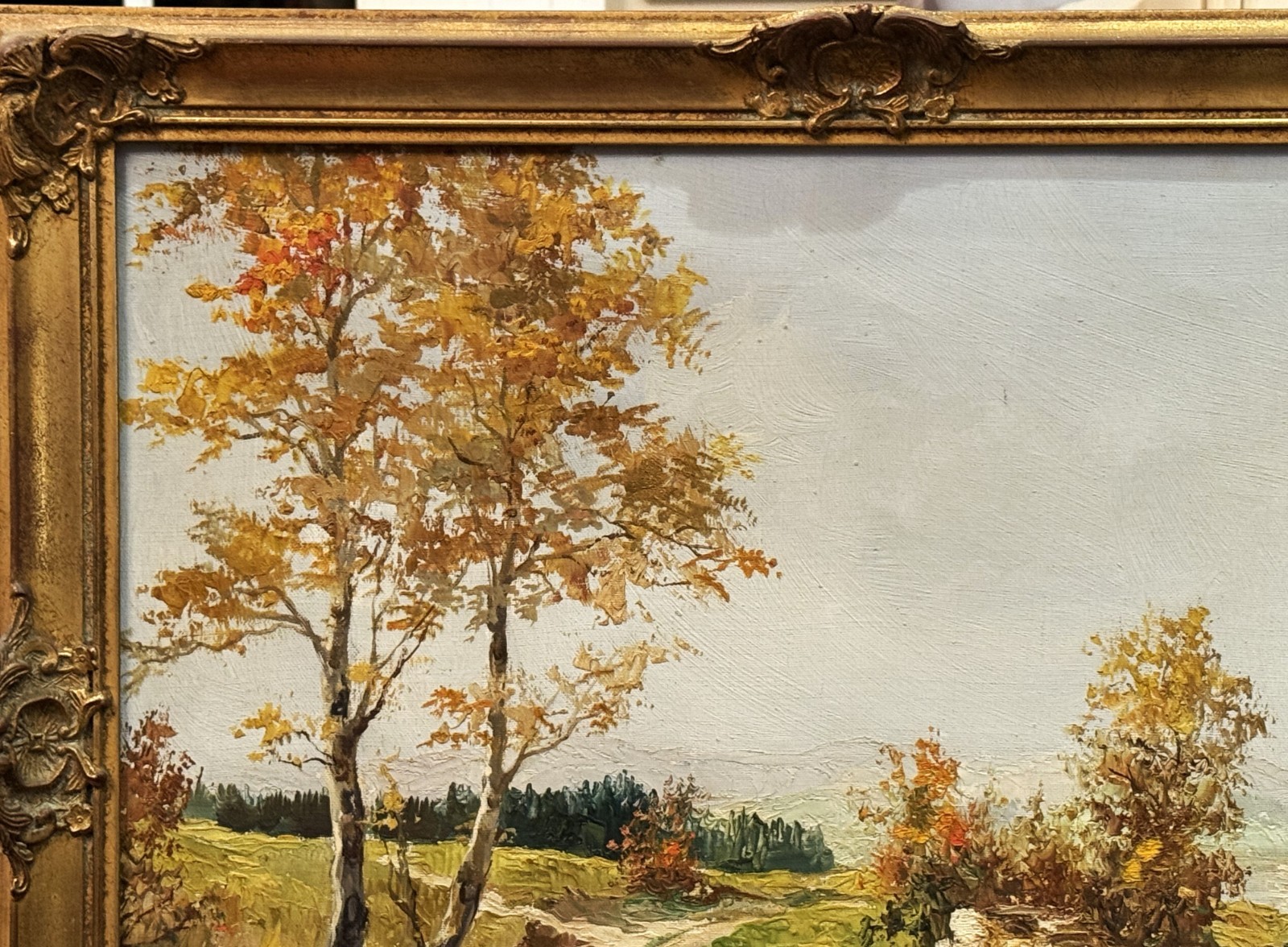 Ernst F. Karger (Austria), VTG E. 20th C Textured O/C Autumnal Landscape, Signed