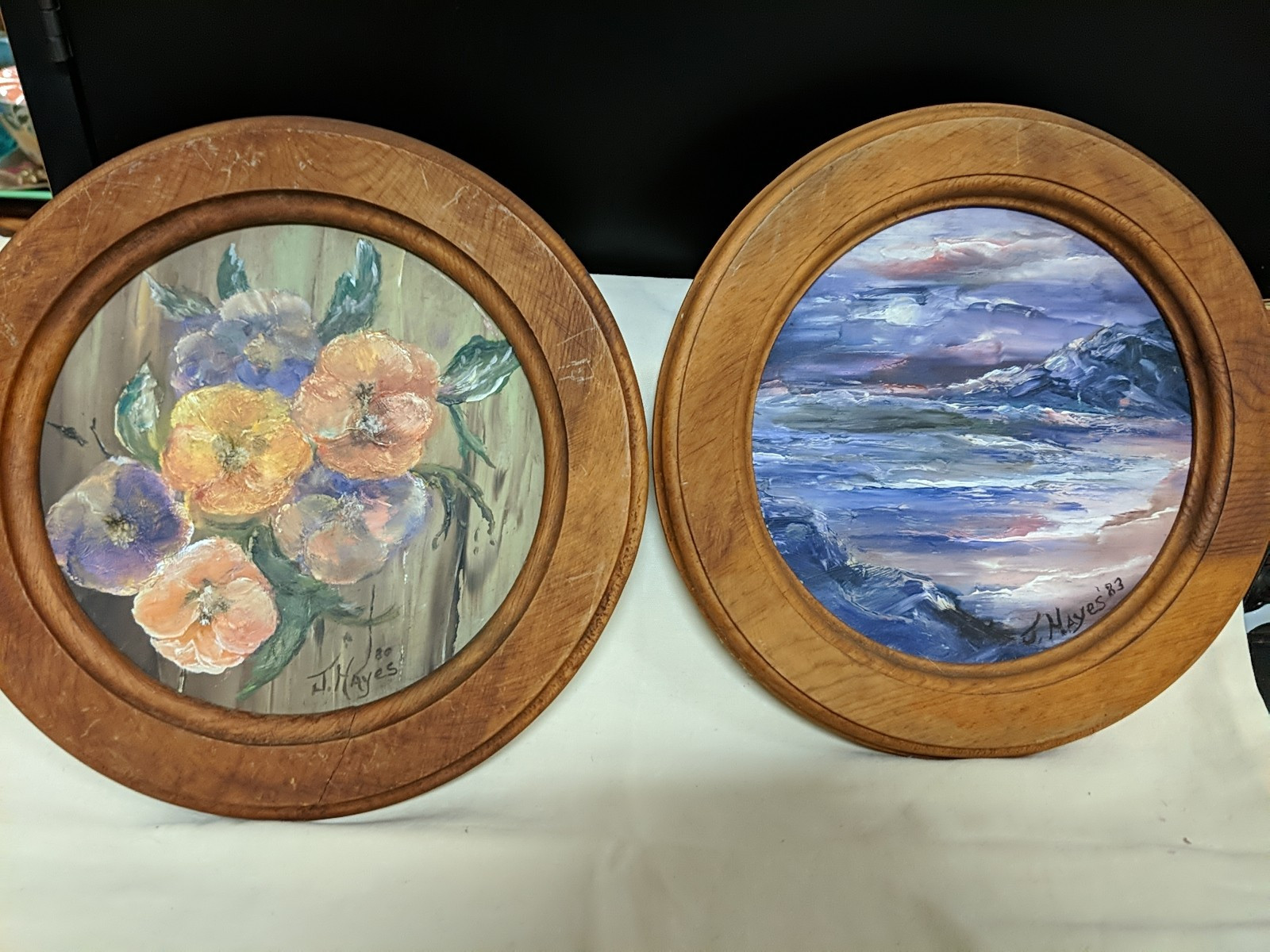 Two Original Oil Paintings By J. Hayes – 1980 & 1983 – Signed