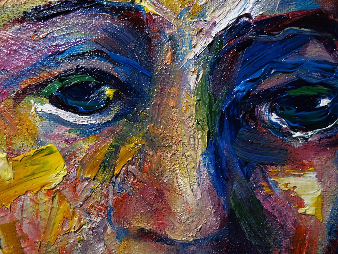 ORIGINAL OIL█PAINTING VINTAGE█ART SIGNED POP OUTSIDER BEACH█WOMAN GIRL HAT FAUVE