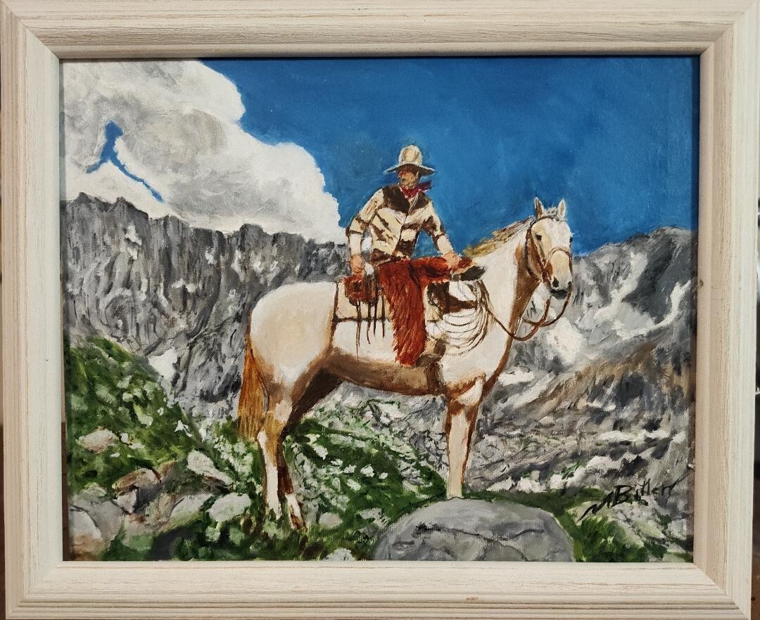 Original Western Oil Painting «Viewin’ High Country» by Marc Bitler