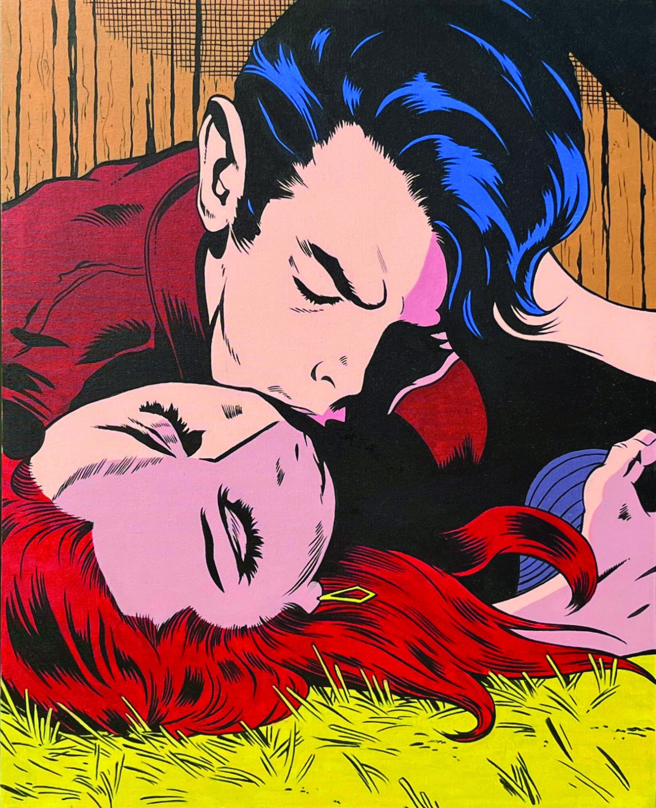«RED FANTASY» Original Comic Pop Art acrylic painting on canvas 30″ X 24″