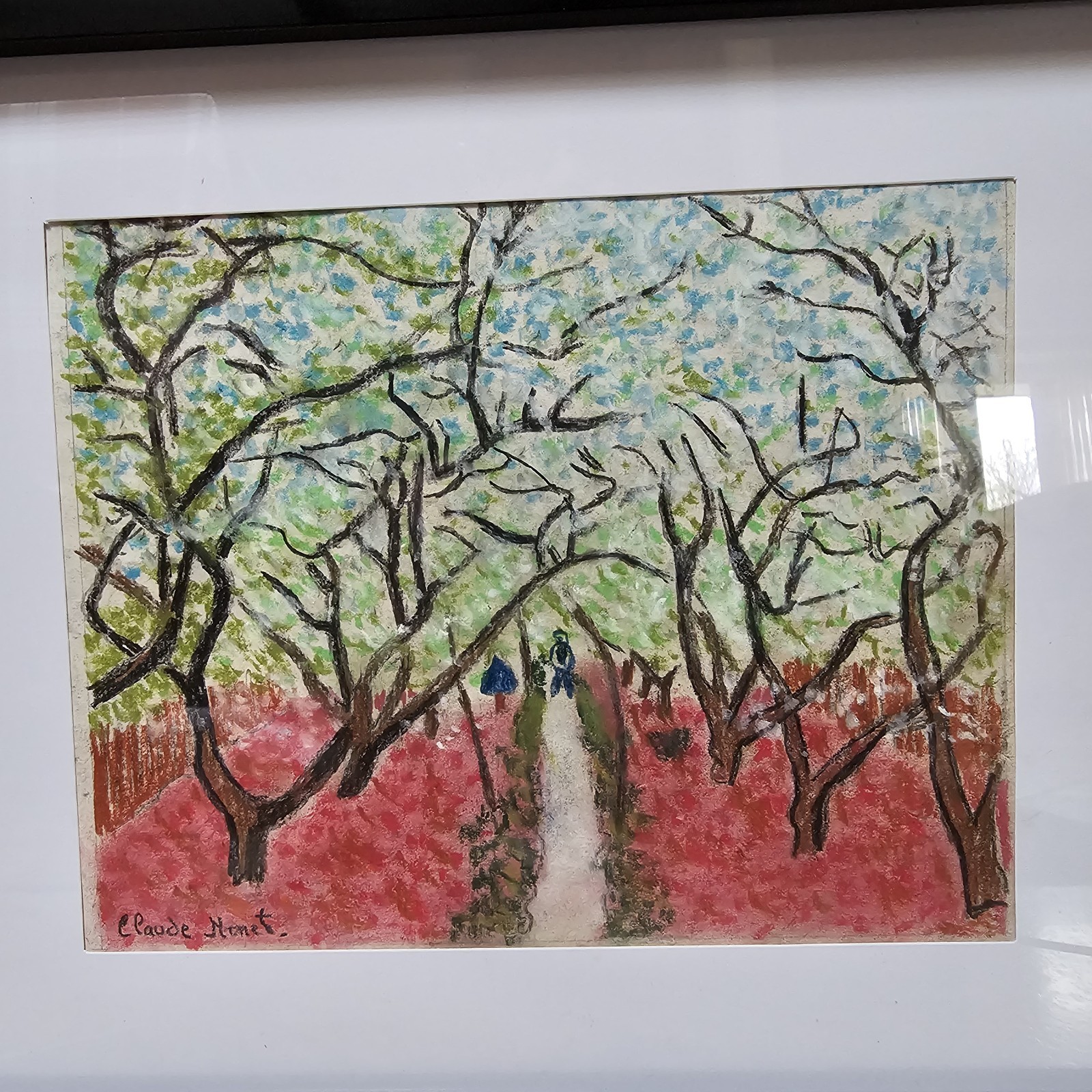 Claude Monet Original Painting -Signed -Gallery Stamp -Framed -Not a Copy