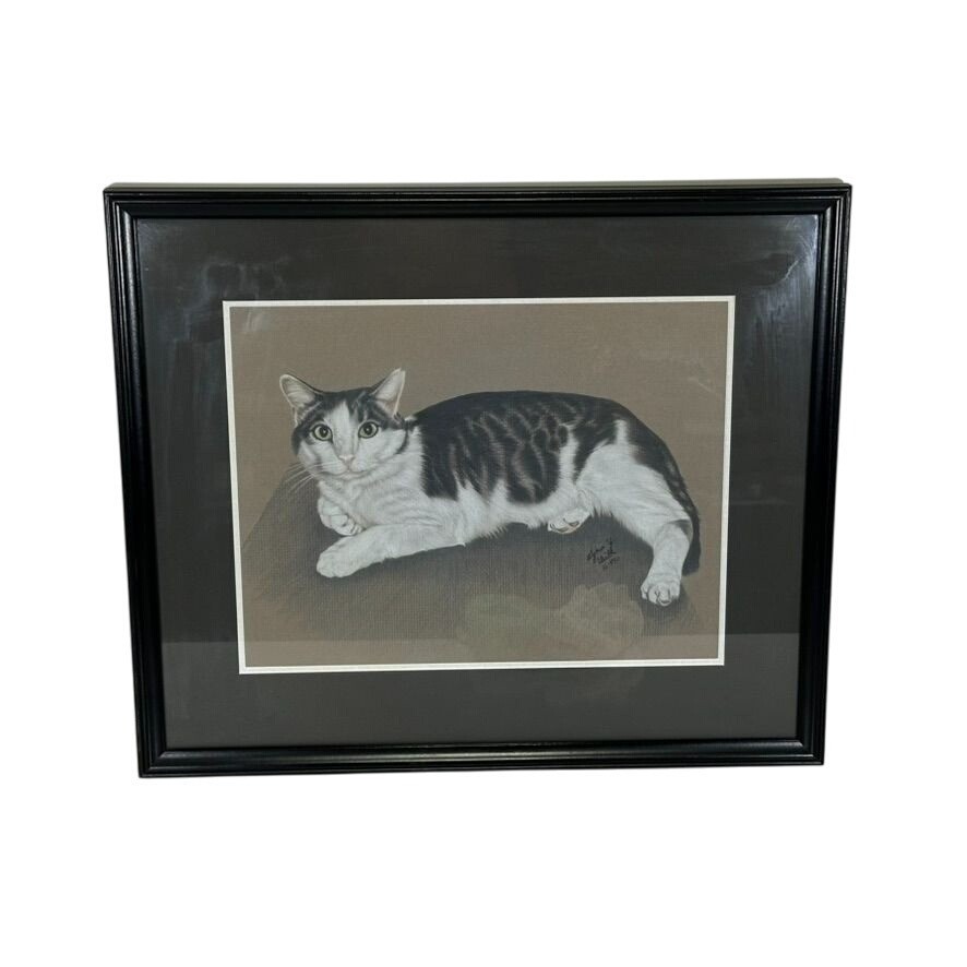 Vintage Custom PET Portrait by Lynn Uribe Professional Frame Letter from Artist