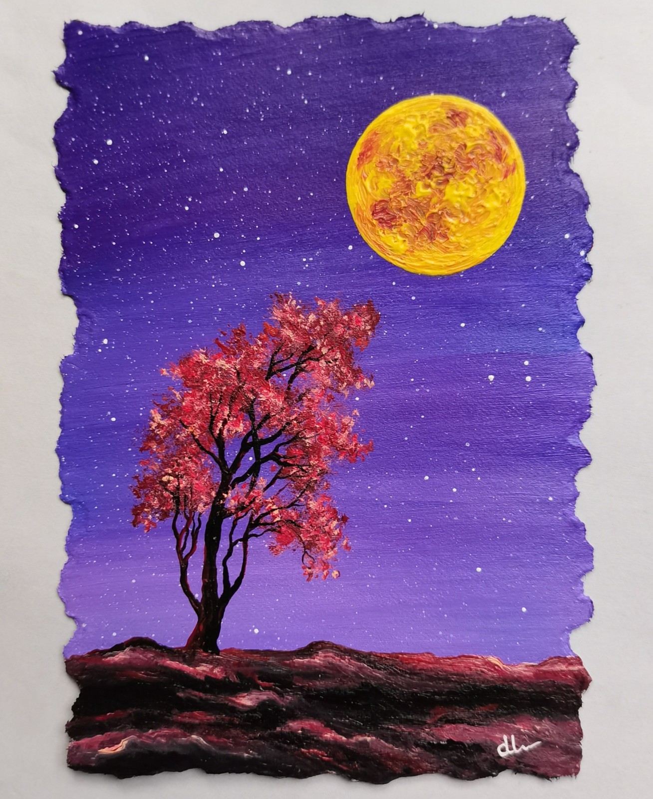 Original Miniature Acrylic Painting Vintage Collectable Art Signed ATC