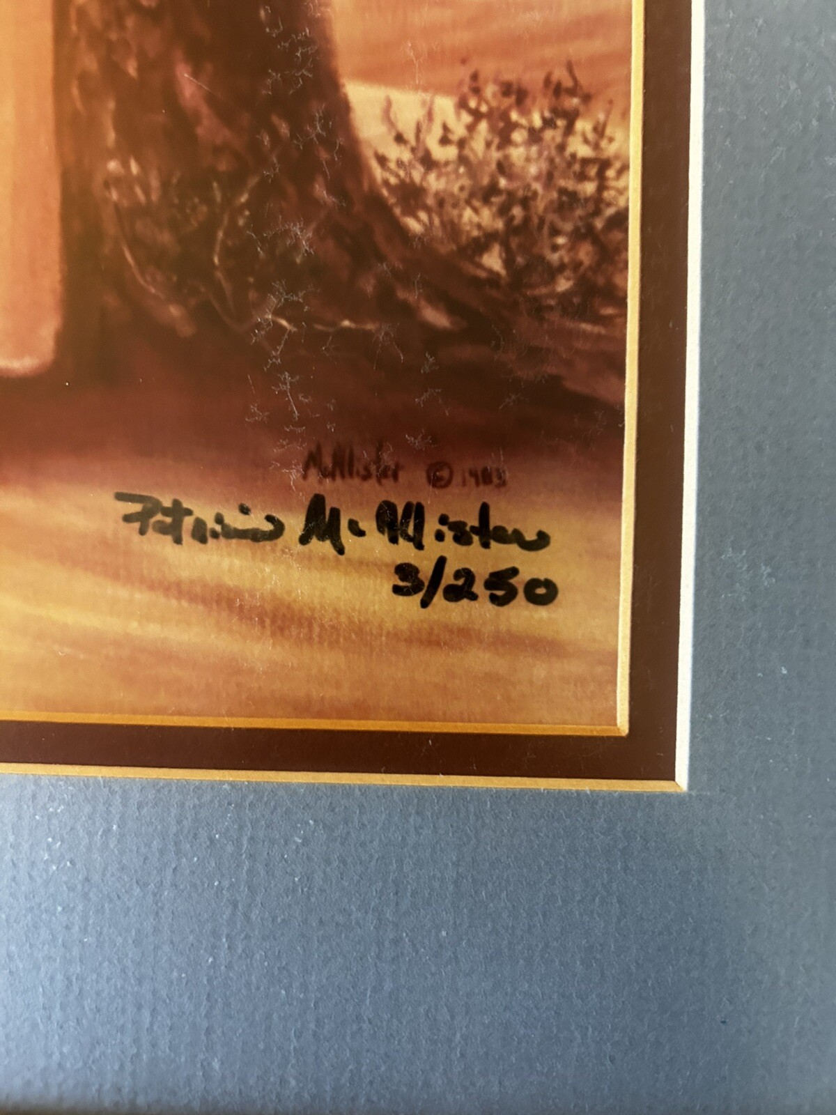 Pat McAllister Signed & Framed Print 21 1/2w X 27 1/2 L ..3/250 Dated 1983