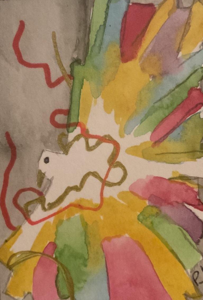 ACEO watercolor art by PJ, art card 2.5 x 3.5: peace dove