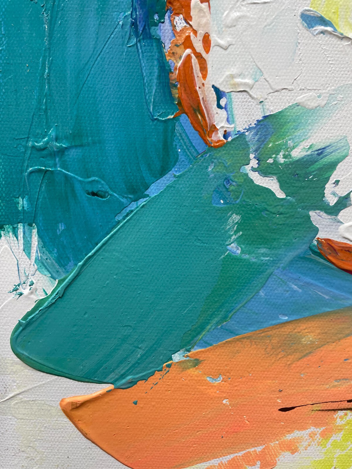 Hungryartist – Blue theme modern abstract original oil painting on canvas 16×16