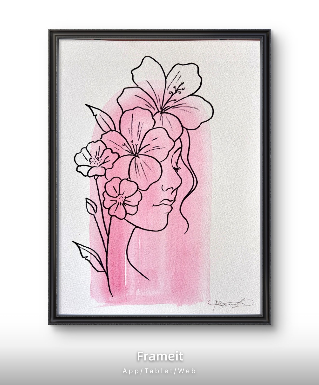 Original Feminine Hibiscus Painting By Alannah Dyer- Acrylic 9×12 in Beautiful