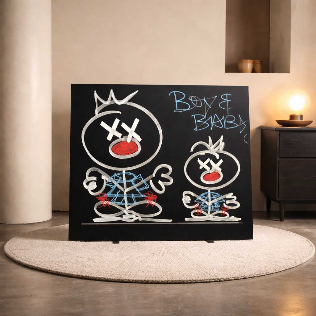 Trey Coppland, Boy n Baby Contemporary Graffiti Painting,20+30 inch, signed