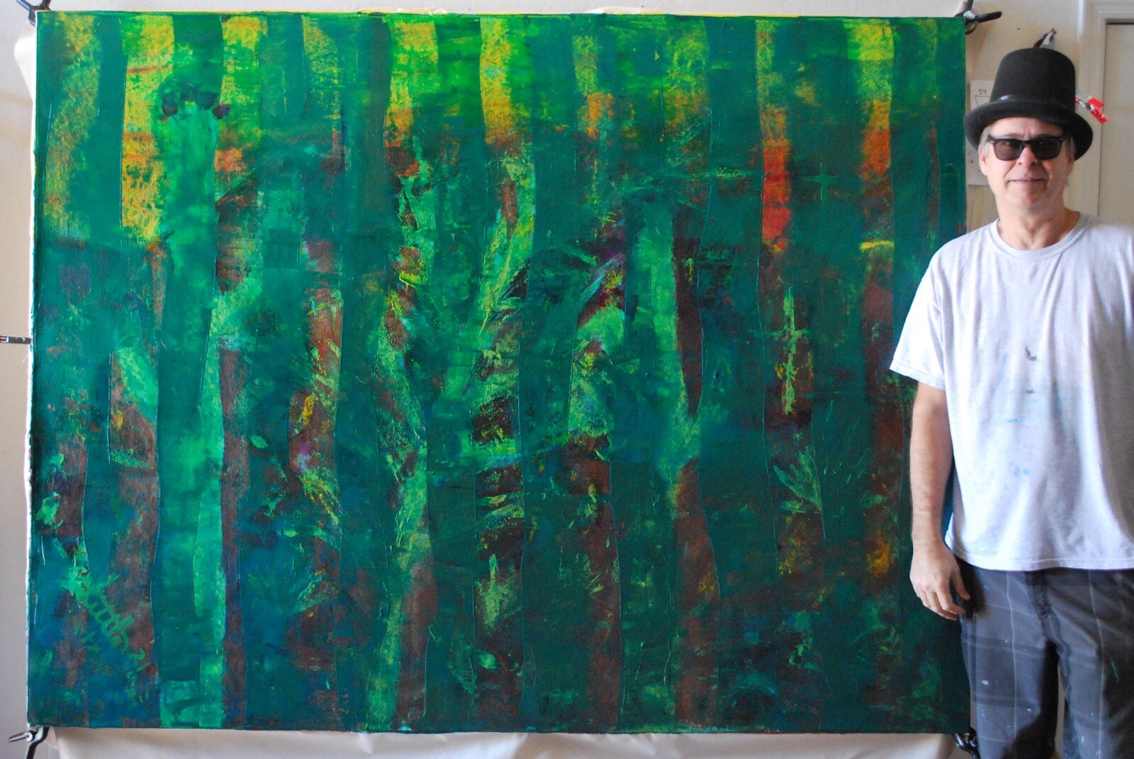 Mark Little, Authentic, original,Painting￼, 81” X 62” Acrylic, Abstract, POP Art
