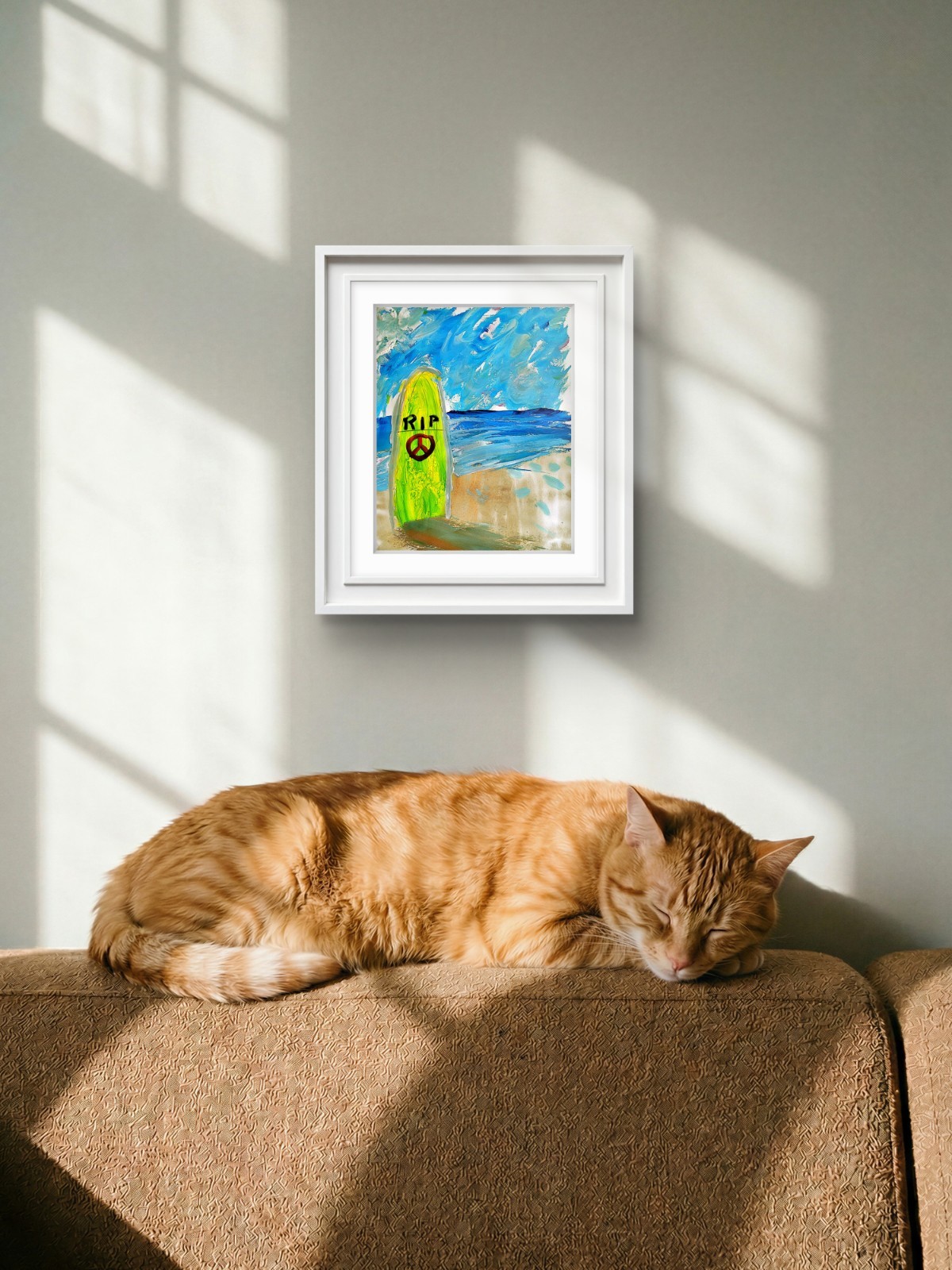 Surfers’ Graveyard Abstract Expressionist Original Gallery Paper Painting 11×14