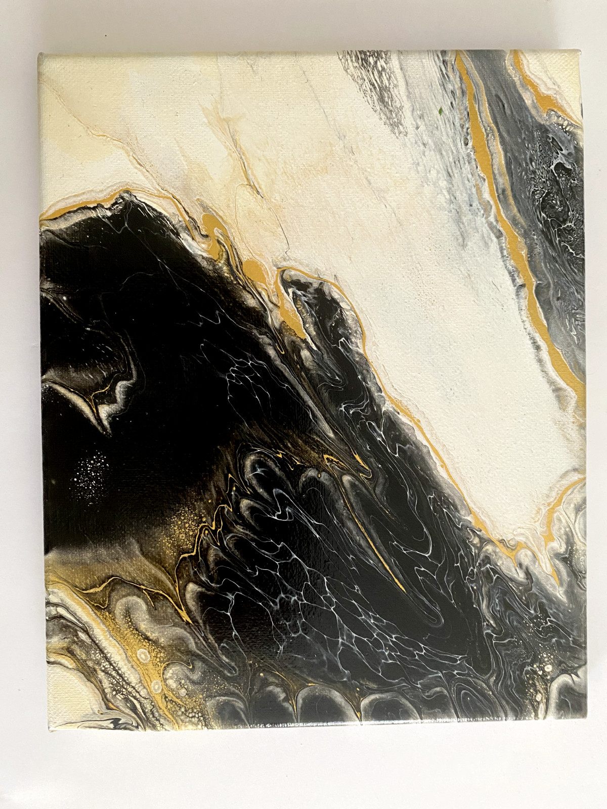 Original Abstract Acrylic Painting Stretched Canvas 8″x10″x0.6″ Wall Art Decor